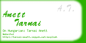 anett tarnai business card